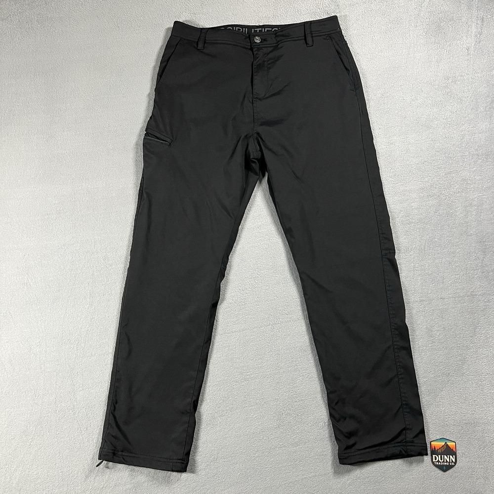 Gerry Venture Pants Mens 34x32 Black Cargo Fleece Lined Performance Skiing